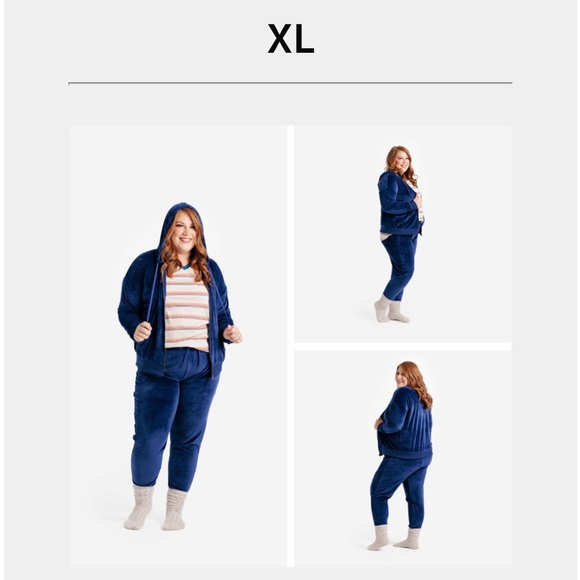 Lularoe Cozy Bethany Navy Velour Hoodie XL-NEW - Picture 1 of 6